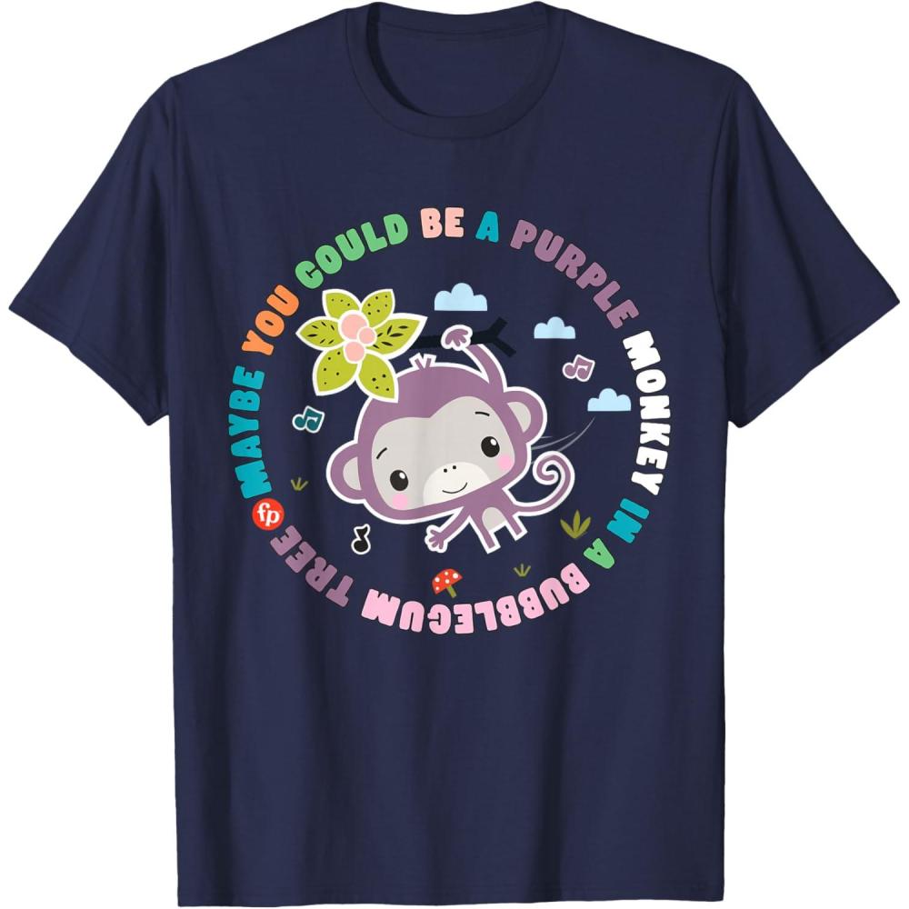 imageFisherPrice Purple Monkey Hanging Purple Monkey TShirtNavy Blue