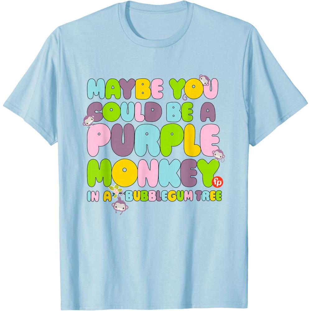 imageFisherPrice Purple Monkey Maybe You Could Be TShirtBaby Blue