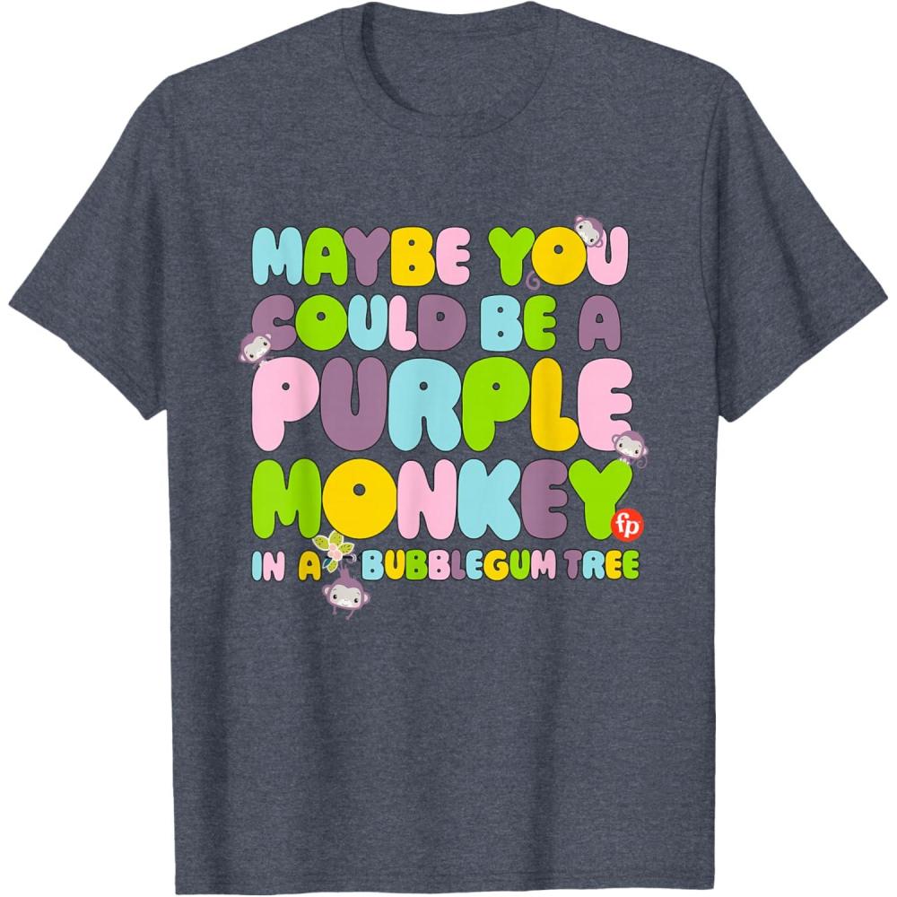 imageFisherPrice Purple Monkey Maybe You Could Be TShirtHeather Blue