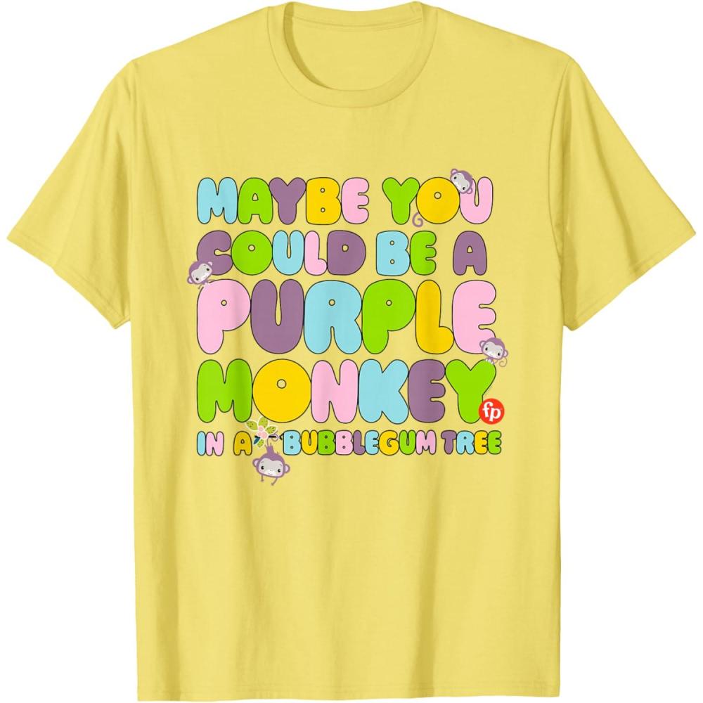 imageFisherPrice Purple Monkey Maybe You Could Be TShirtLemon Yellow
