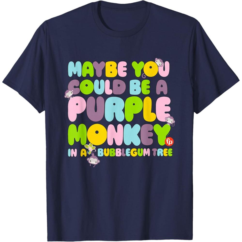 imageFisherPrice Purple Monkey Maybe You Could Be TShirtNavy Blue