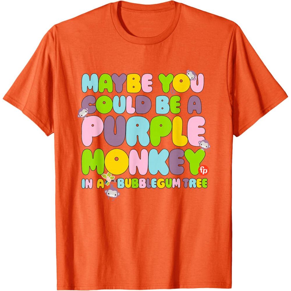 imageFisherPrice Purple Monkey Maybe You Could Be TShirtOrange