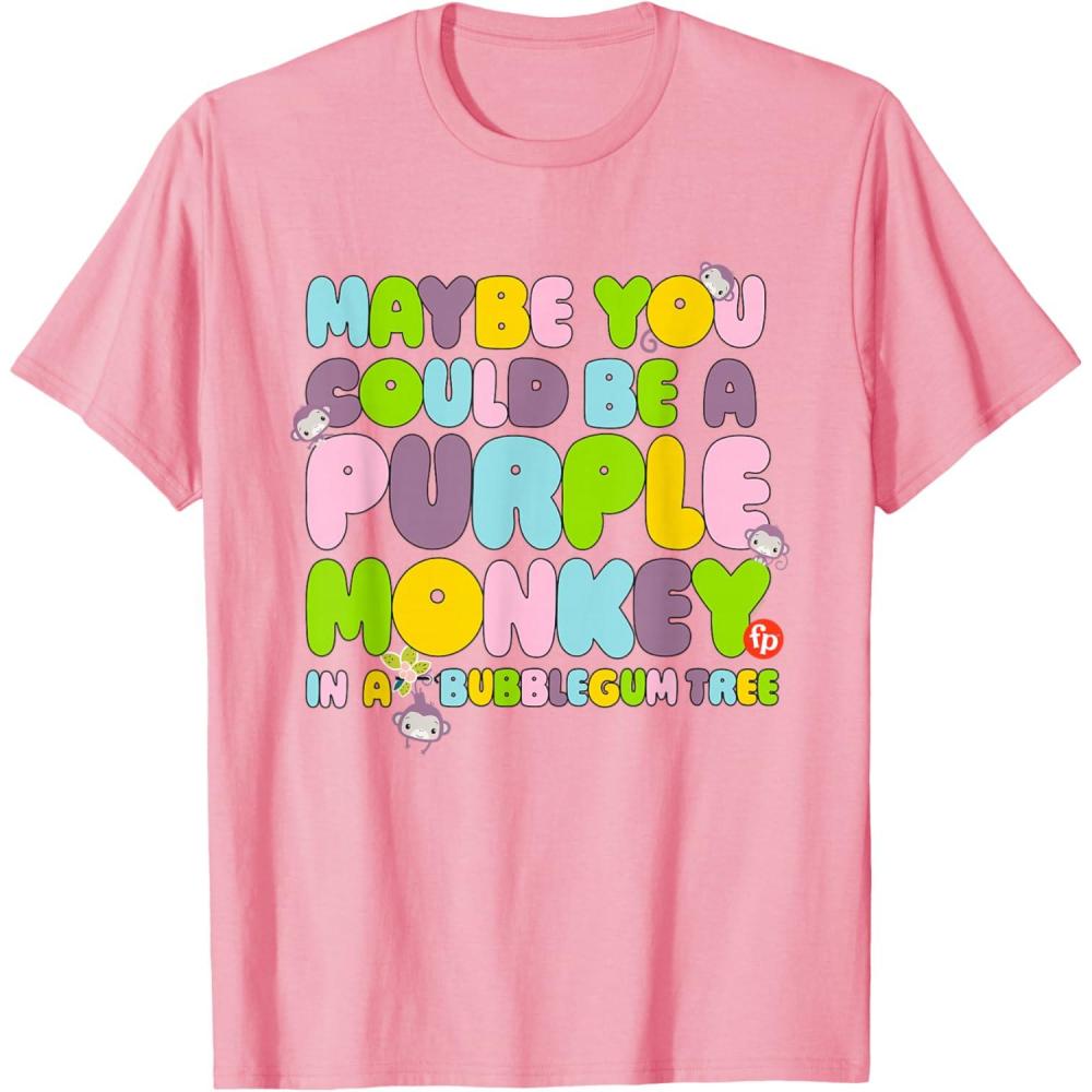 imageFisherPrice Purple Monkey Maybe You Could Be TShirtPink