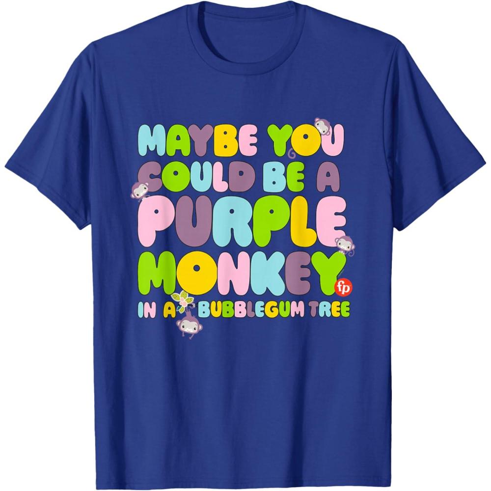 imageFisherPrice Purple Monkey Maybe You Could Be TShirtRoyal Blue