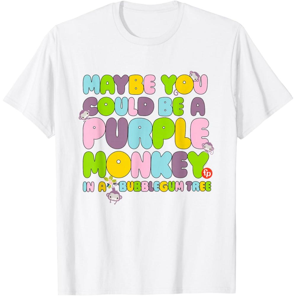 imageFisherPrice Purple Monkey Maybe You Could Be TShirtWhite