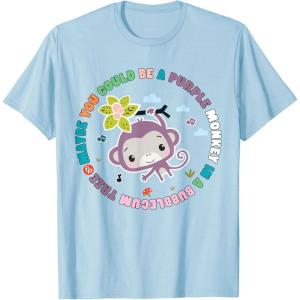 Fisher-Price Purple Monkey – Hanging Purple Monkey T-Shirt(Baby Blue)