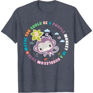 Fisher-Price Purple Monkey – Hanging Purple Monkey T-Shirt(Heather Blue)