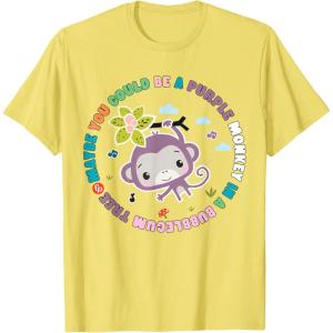 Fisher-Price Purple Monkey – Hanging Purple Monkey T-Shirt(Lemon Yellow)