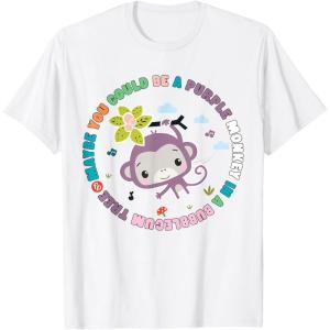 Fisher-Price Purple Monkey – Hanging Purple Monkey T-Shirt(White)