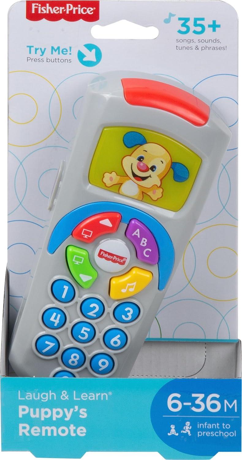 imageFisherPrice Baby Learning Toy Laugh ampamp Learn Puppys Remote Pretend TV Control with Music ampamp Lights for Infants Ages 6 MonthsPuppys Remote Classic Version