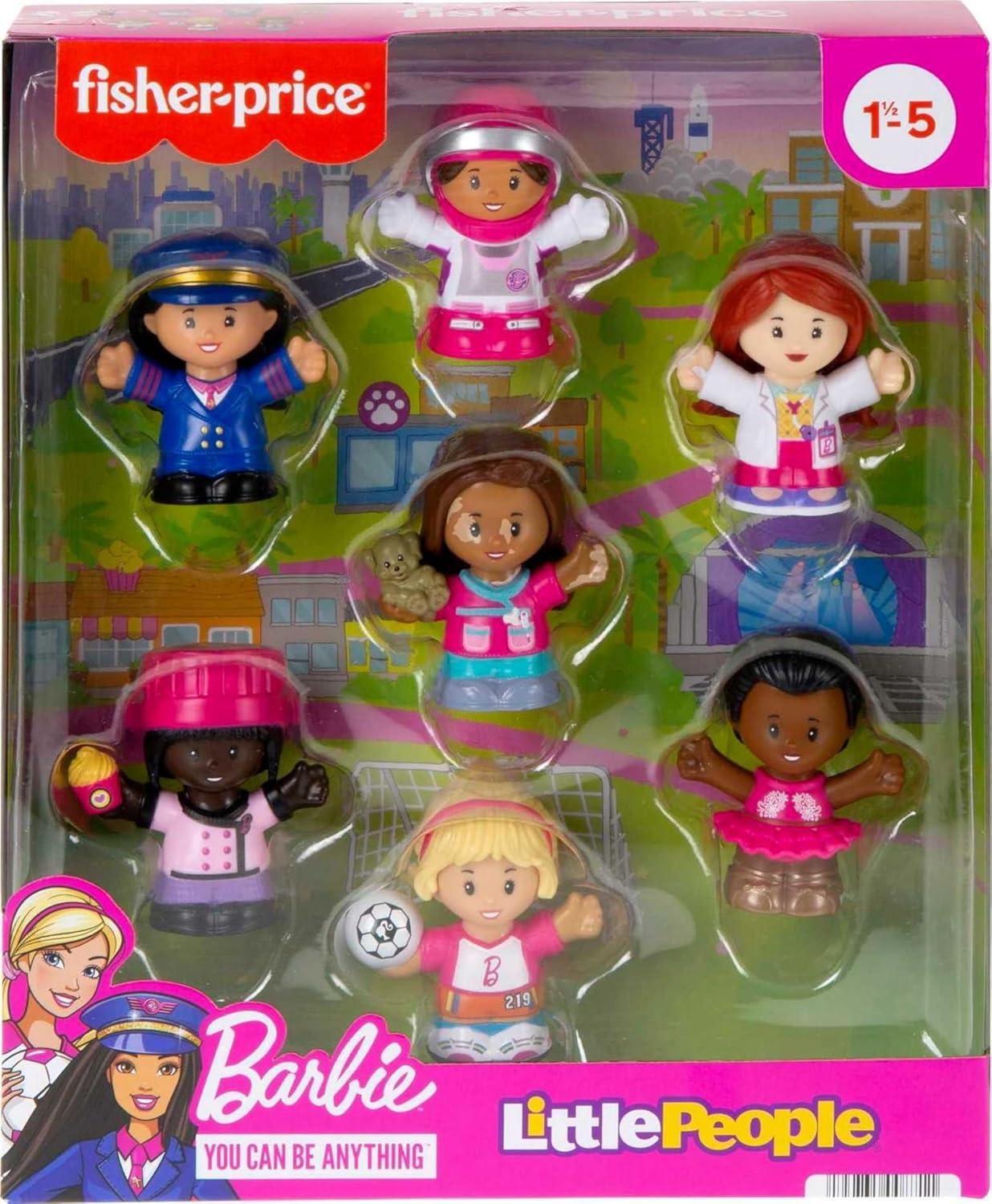 imageFisherPrice Little People Barbie Toddler Toys You Can Be Anything Figure Pack 7 Characters for Pretend Play Ages 18 Months7Pack