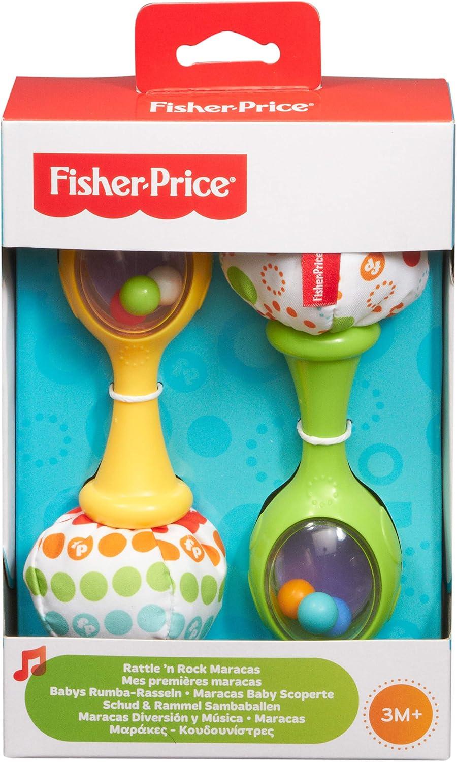 imageFisherPrice Newborn Toys Rattle n Rock Maracas Set of 2 Soft Musical Instruments for Babies 3 Months Blue ampamp Orange807x531x236 Inch Pack of 2