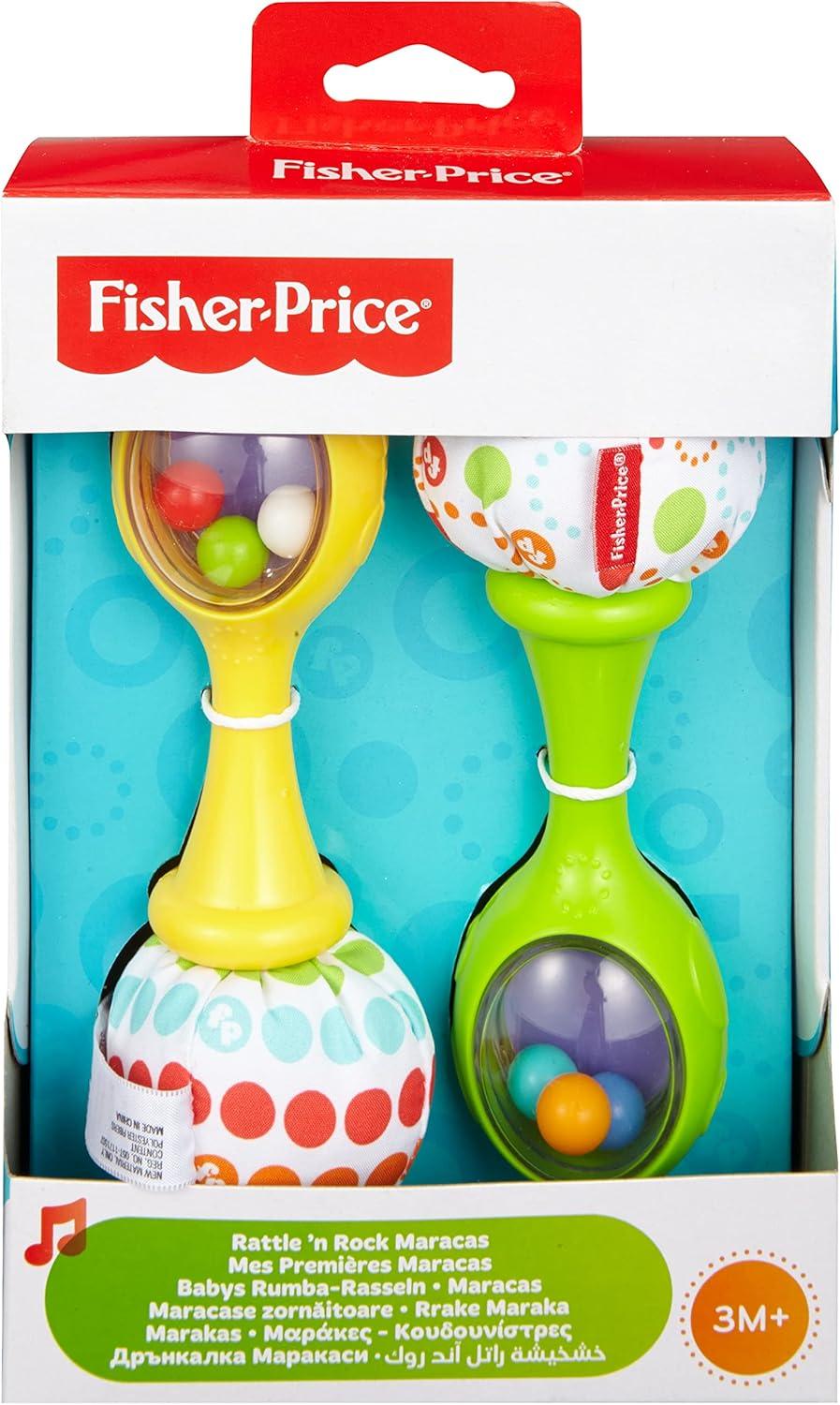 imageFisherPrice Newborn Toys Rattle n Rock Maracas Set of 2 Soft Musical Instruments for Babies 3 Months Blue ampamp Orange807x531x236 Inch Pack of 2