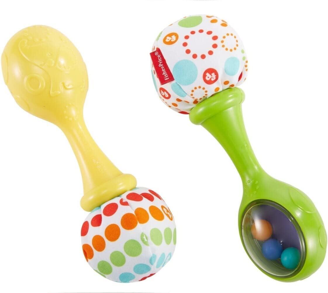 imageFisherPrice Newborn Toys Rattle n Rock Maracas Set of 2 Soft Musical Instruments for Babies 3 Months Blue ampamp Orange807x531x236 Inch Pack of 2