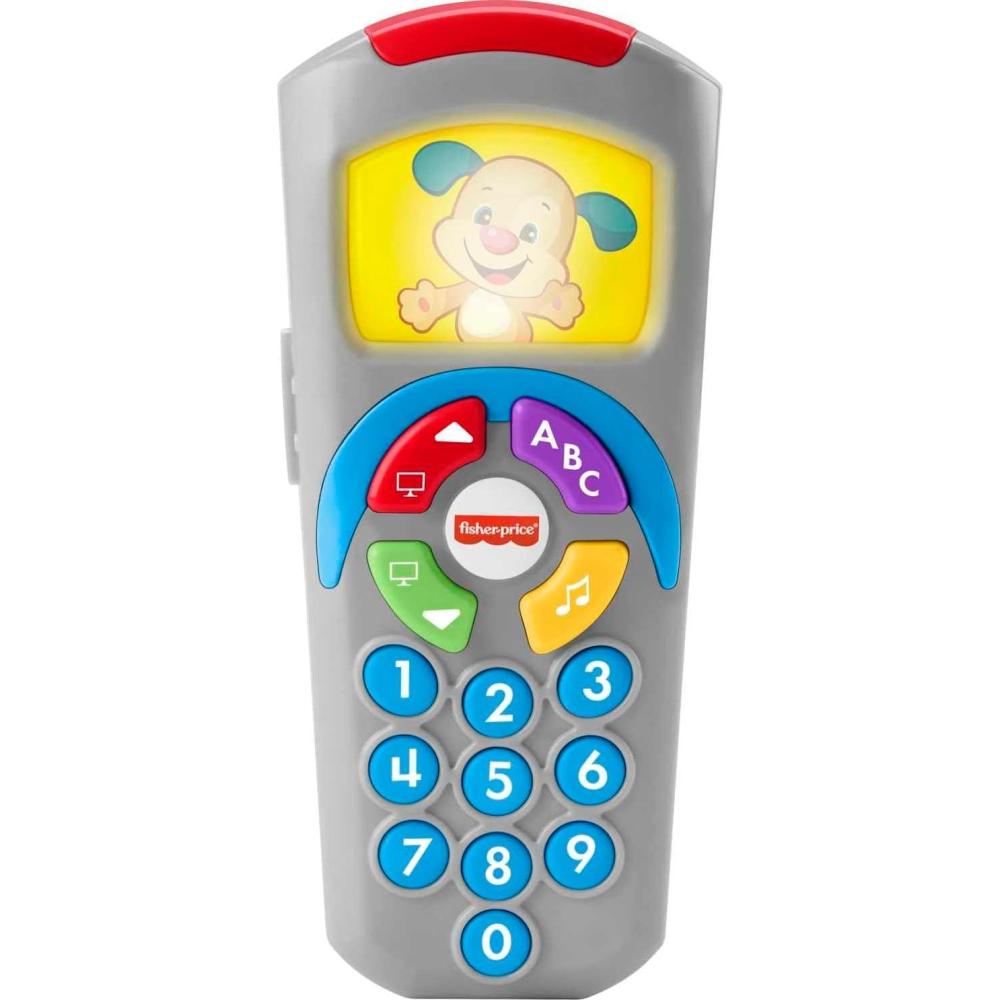 imageFisherPrice Baby Learning Toy Laugh ampamp Learn Puppys Remote Pretend TV Control with Music ampamp Lights for Infants Ages 6 MonthsPuppys Remote New for 2024