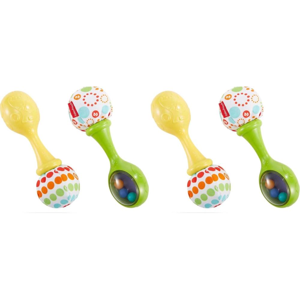 imageFisherPrice Newborn Toys Rattle n Rock Maracas Set of 2 Soft Musical Instruments for Babies 3 Months Blue ampamp Orange807x531x236 Inch Pack of 2