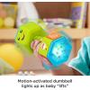 Fisher-Price Baby & Toddler Toy Laugh & Learn Countin’ Reps Dumbbell Rattle with Learning Lights & Music for Infants Ages 6+ Months​