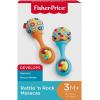 Fisher-Price Newborn Toys Rattle ‘n Rock Maracas, Set of 2 Soft Musical Instruments for Babies 3+ Months, Blue & Orange(2 Piece Set)