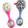 Fisher-Price Newborn Toys Rattle ‘n Rock Maracas, Set of 2 Soft Musical Instruments for Babies 3+ Months, Blue & Orange(2 Piece Set (Pack of 6))