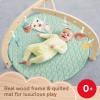 Fisher-Price Wood Baby Playmat Lay & Play Deluxe Activity Gym with Wooden Frame & Tummy Time Sensory Toys for Newborns 0+ Months