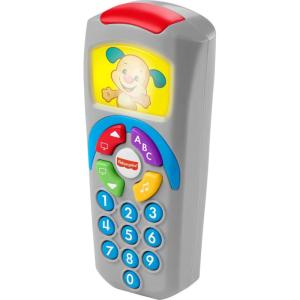 Fisher-Price Baby Learning Toy Laugh & Learn Puppy’s Remote Pretend TV Control with Music & Lights for Infants Ages 6+ Months​(Puppy’s Remote – Classic Version)