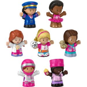Fisher-Price Little People Barbie Toddler Toys, You Can Be Anything Figure Pack, 7 Characters for Pretend Play Ages 18+ Months(7-Pack)