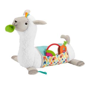 Fisher-Price Baby Toy Grow-with-Me Tummy Time Llama Wedge Support with Mirror, Teether & Rattle for Developmental Play Newborns Ages 0+ Months(Llama Wedge)