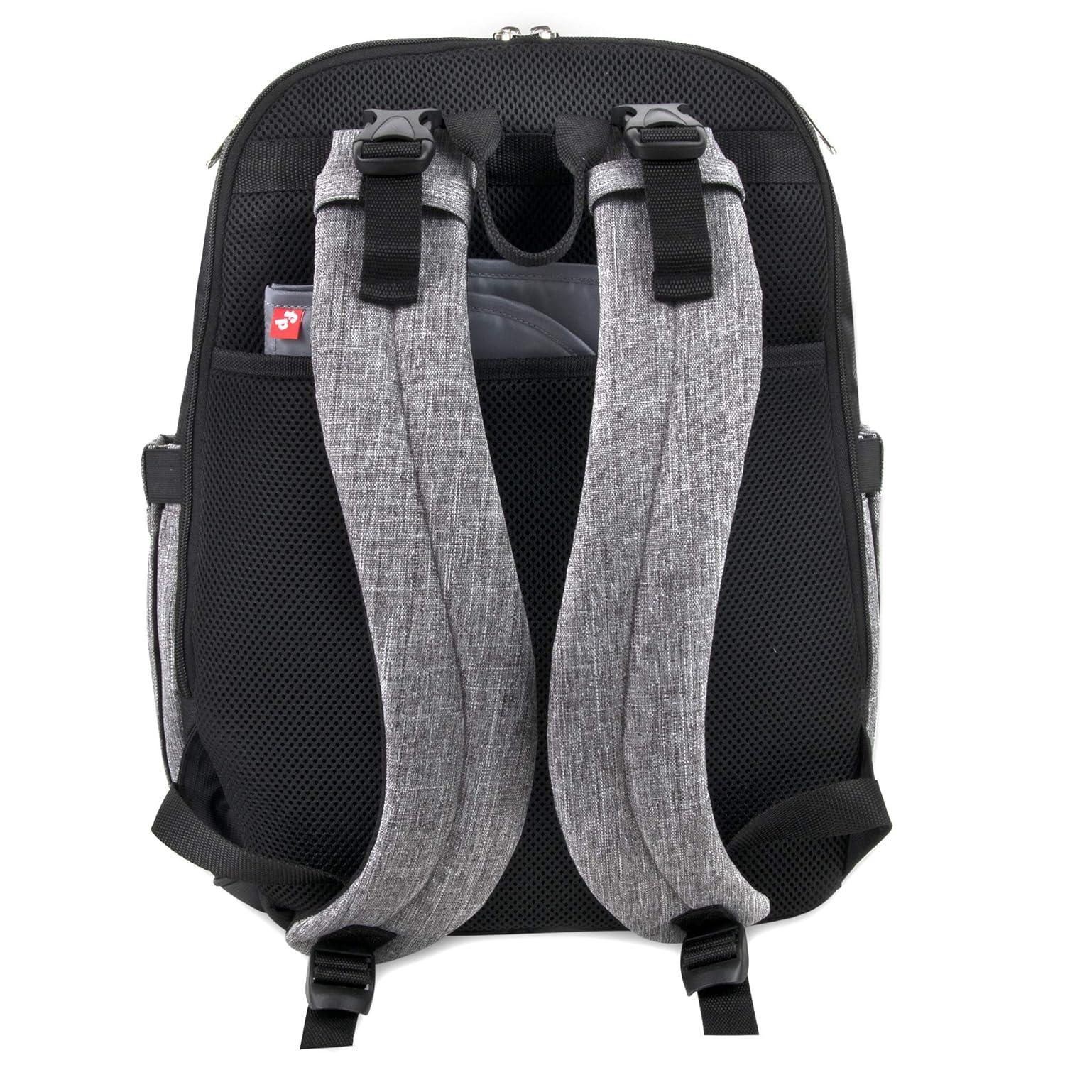 imageFisher Price Diaper Bag Backpack with Changing Pad and Stroller Straps Grey Large