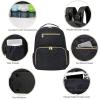 Baby Essentials Fisher-Price Signature Morgan Quilted Backpack Diaper Bag with Changing Pad, Stroller Clips, Laptop Compartment (Black)