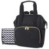 Baby Essentials Quilted Backpack Diaper Bag Tote with Changing Pad, Stroller Straps, Insulated Bottle Compartment (Midnight Black)(Midnight Black)
