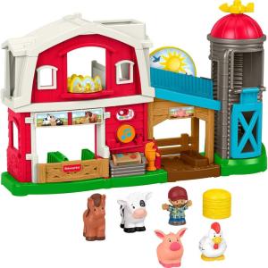 Fisher-Price Little People Toddler Toy Caring Fun Animal Farm Playset, Music & Learning for Pretend Play Ages 1+ Years, Multilanguage Version(Classic)