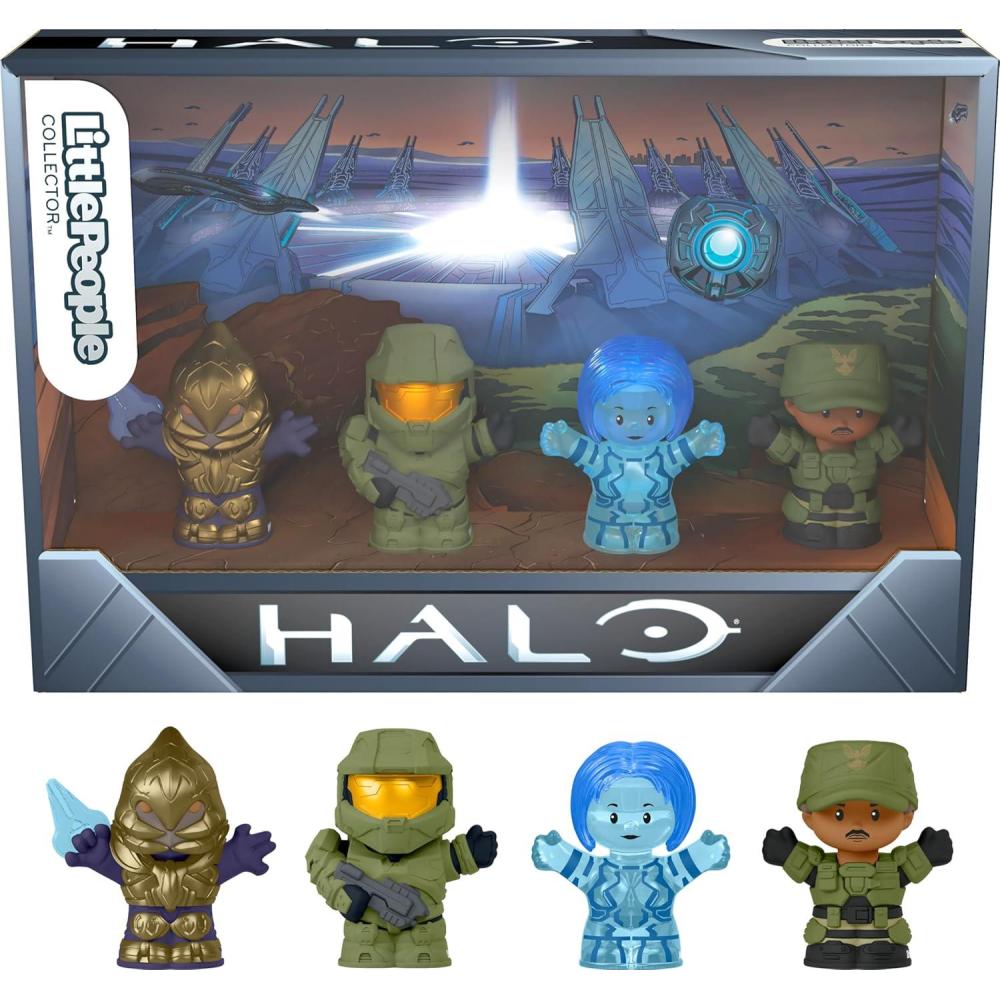 imageLittle People Collector Halo Video Game Special Edition Set for Adults amp Fans 4 Character Figures in Display Gift Box