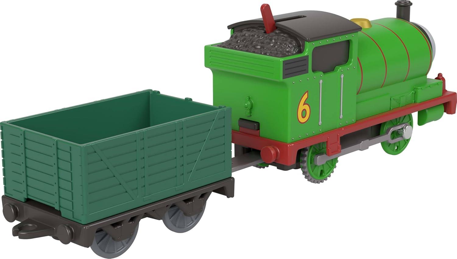 imageMattel FisherPrice Thomas amp Friends Motorized Toy Train Classic Percy BatteryPowered Engine amp Cargo Car Storytelling Play for Preschoolers