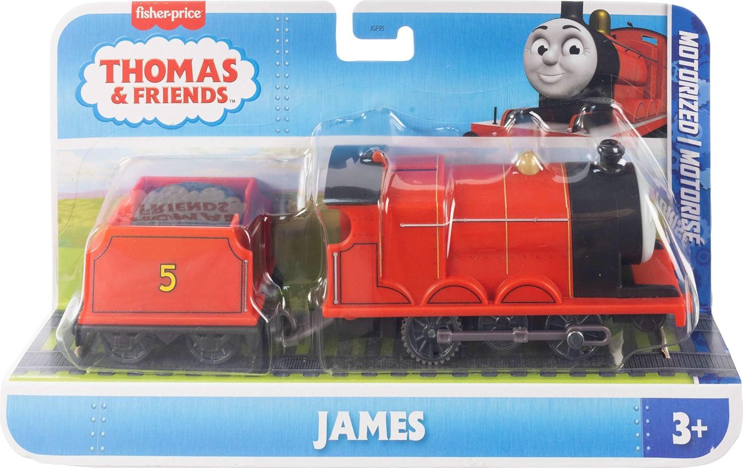 imageThomas amp Friends Mattel FisherPrice Motorized Toy Train Classic James BatteryPowered Engine amp Cargo Car Storytelling Play for Preschoolers