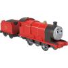 Thomas & Friends Mattel Fisher-Price Motorized Toy Train, Classic James Battery-Powered Engine & Cargo Car, Storytelling Play for Preschoolers