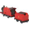 Thomas & Friends Mattel Fisher-Price Motorized Toy Train, Classic James Battery-Powered Engine & Cargo Car, Storytelling Play for Preschoolers