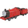 Thomas & Friends Mattel Fisher-Price Motorized Toy Train, Classic James Battery-Powered Engine & Cargo Car, Storytelling Play for Preschoolers