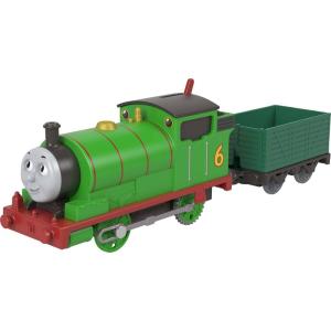 Mattel Fisher-Price Thomas & Friends Motorized Toy Train, Classic Percy Battery-Powered Engine & Cargo Car, Storytelling Play for Preschoolers
