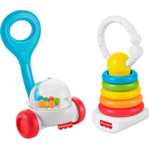 Fisher-Price Baby Toys Newborn Classics-Pack of Rattle Teether & Sensory Activities for Developmental Play Ages 0+ Months