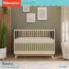 Fisher-Price Siesta 4-in-1 Convertible Full-Size Baby Crib, Matte Black Vintage Oak, GreenGuard Gold, Sustainable Pinewood, Wooden Spindles, 3 Heights, Converts to Day & Toddler Bed, Rail Included(Matte Black Vintage Oak)