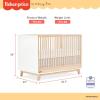 Fisher-Price Siesta 4-in-1 Convertible Full-Size Baby Crib, Matte Black Vintage Oak, GreenGuard Gold, Sustainable Pinewood, Wooden Spindles, 3 Heights, Converts to Day & Toddler Bed, Rail Included(White Vintage Oak)