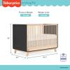 Fisher-Price Siesta 4-in-1 Convertible Full-Size Baby Crib, Matte Black Vintage Oak, GreenGuard Gold, Sustainable Pinewood, Wooden Spindles, 3 Heights, Converts to Day & Toddler Bed, Rail Included(Matte Black Vintage Oak)