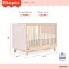Fisher-Price Siesta 4-in-1 Convertible Full-Size Baby Crib, Matte Black Vintage Oak, GreenGuard Gold, Sustainable Pinewood, Wooden Spindles, 3 Heights, Converts to Day & Toddler Bed, Rail Included(Blush Pink Vintage Oak)