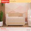 Fisher-Price Siesta 4-in-1 Convertible Full-Size Baby Crib, Matte Black Vintage Oak, GreenGuard Gold, Sustainable Pinewood, Wooden Spindles, 3 Heights, Converts to Day & Toddler Bed, Rail Included(White Vintage Oak)