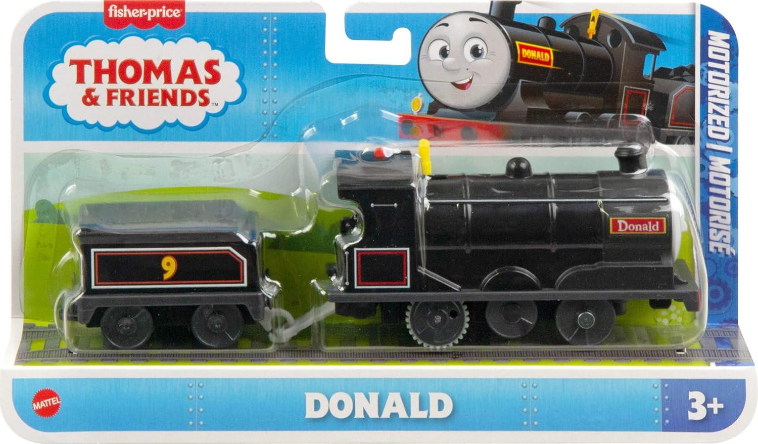 imageThomas amp Friends Motorized Toy Train Donald BatteryPowered Engine with Cargo Car for Preschool Kids Ages 3 Years