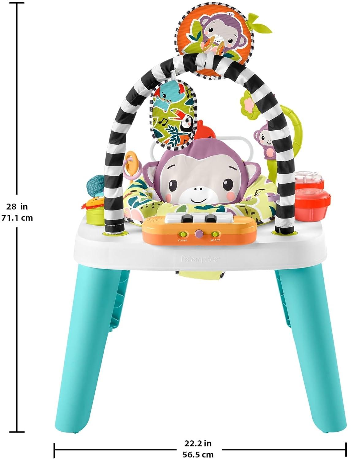 imageFisherPrice Baby to Toddler Toy 2in1 Purple Monkey Activity Center amp Play Table with Music Lights amp Developmental ActivitiesPurple Monkey