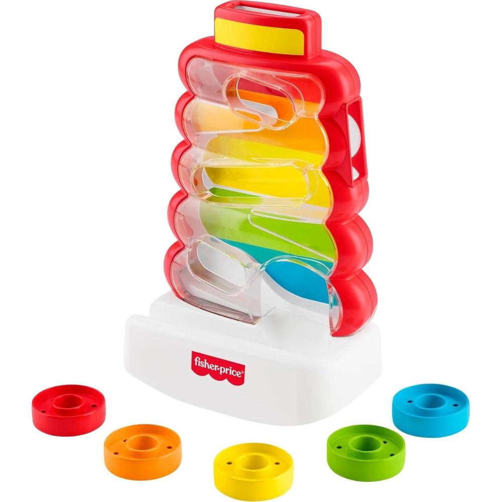 imageFisherPrice Baby amp Toddler Toy Drop Through RockaStack Coin Drop Activity for Developmental Play Infants Ages 9 Months