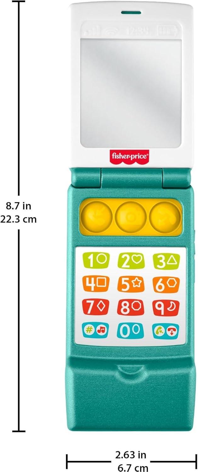 imageFisherPrice Baby Toy Flip Phone Laugh amp Learn Musical Learning Activity for Toddler Pretend Play Infants Ages 6 Months