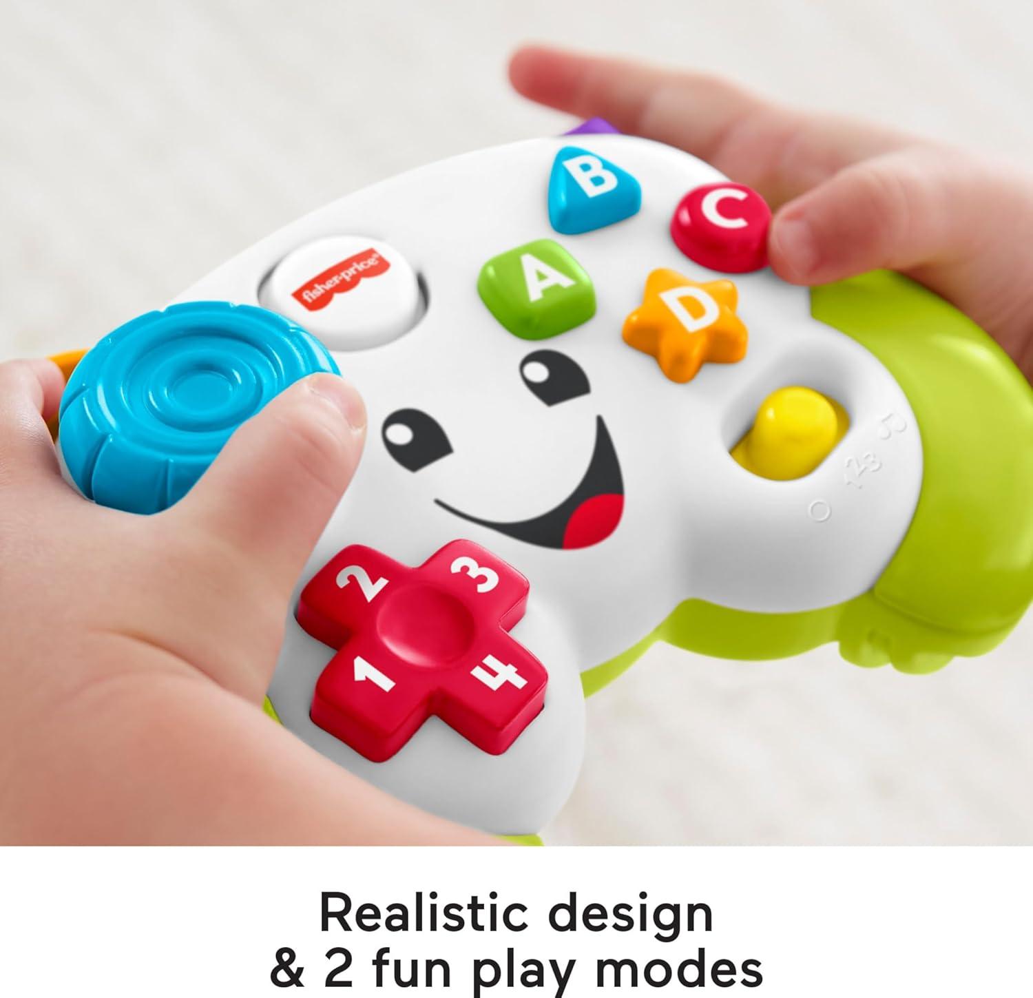 imageFisherPrice Laugh amp Learn Baby amp Toddler Toy Game amp Learn Controller Pretend Video Game with Music amp Lights for Ages 6 Months Multilanguage Version