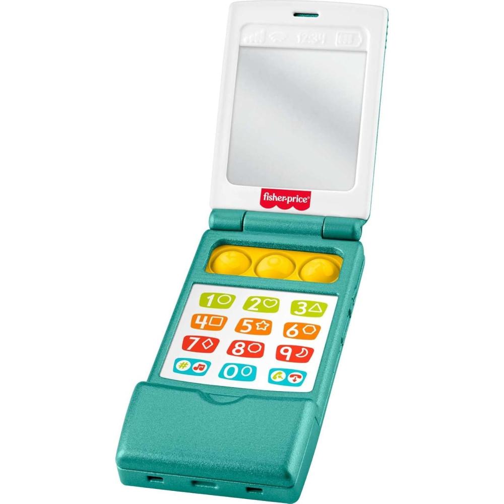imageFisherPrice Baby Toy Flip Phone Laugh amp Learn Musical Learning Activity for Toddler Pretend Play Infants Ages 6 Months